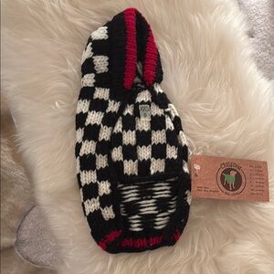 Black and White Checkered Dog Sweater